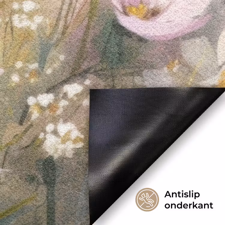 Quote - Bloemen - Schilderachtig Deurmat klein -antislip_NL
