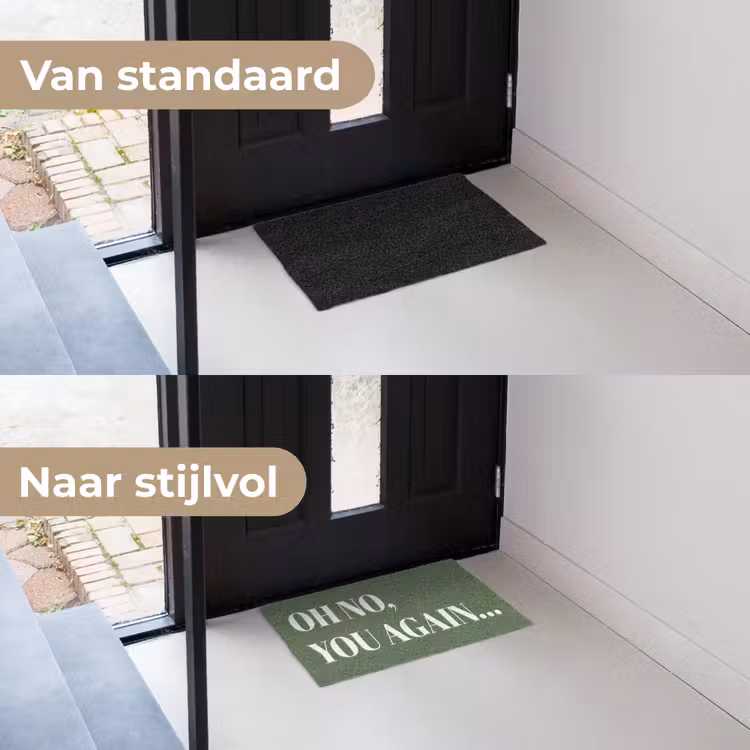 Quote - Green Deurmat klein -voor-na_NL