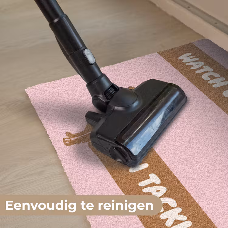 Quote - Pink - Dog Deurmat klein -reinigen_NL