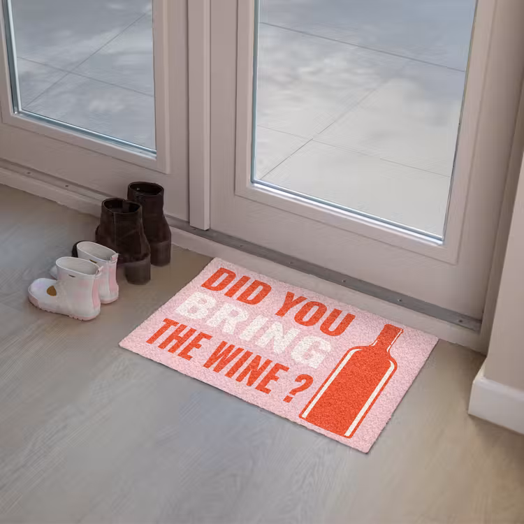 Quote - Roze - Wijn Deurmat klein -sfeer3