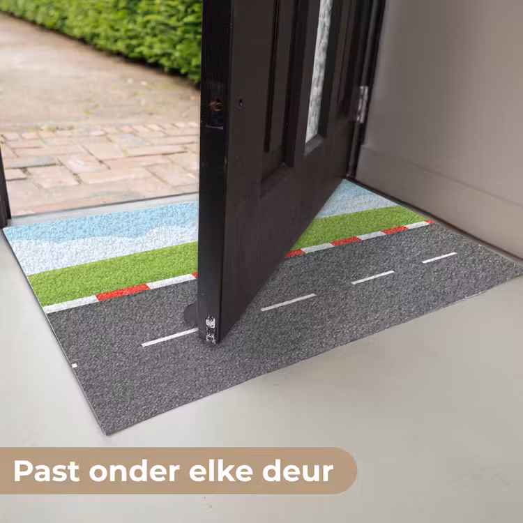 Racebaan - Illustratie - Sport - Kleurrijk Deurmat klein -USP_NL