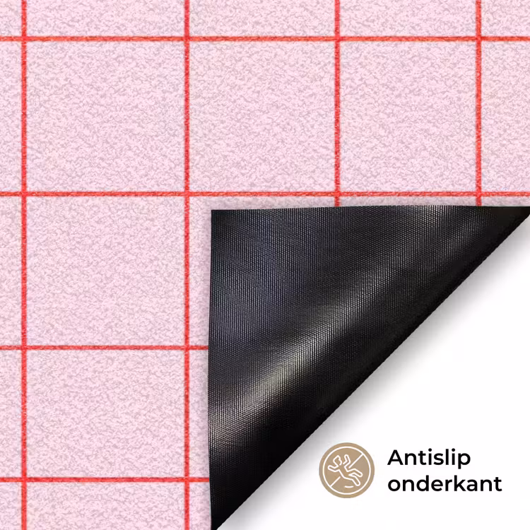 Raster - Patroon - Roze Deurmat klein 898 -antislip_NL