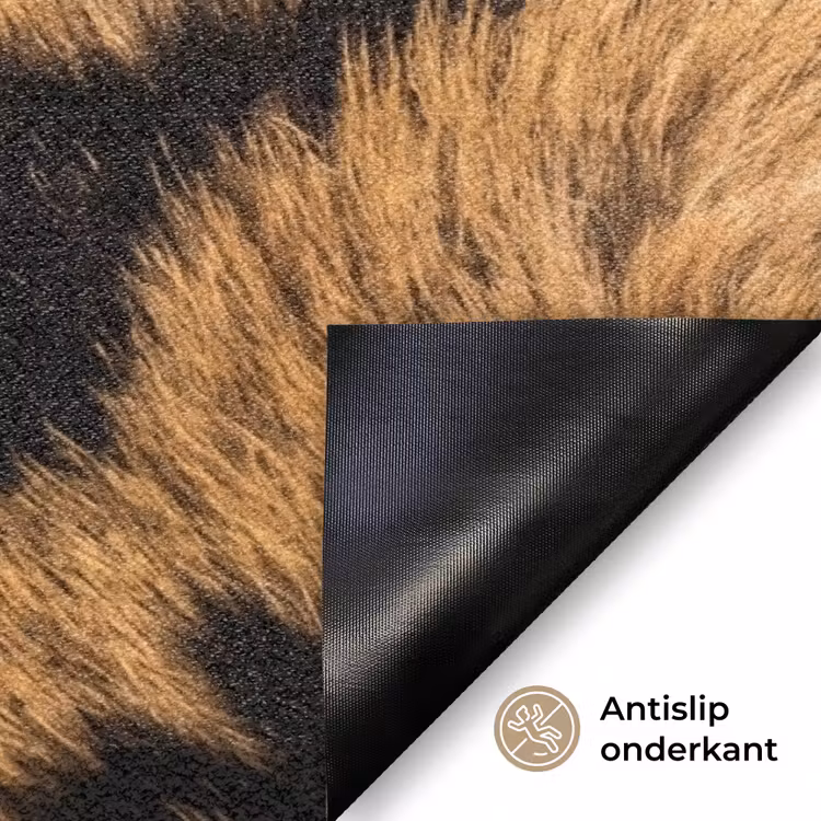 Realistisch - Tijgervacht - Zwart Deurmat klein -antislip_NL