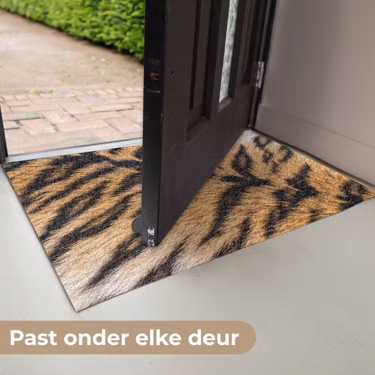 Realistisch - Tijgervacht - Zwart Deurmat klein -USP_NL