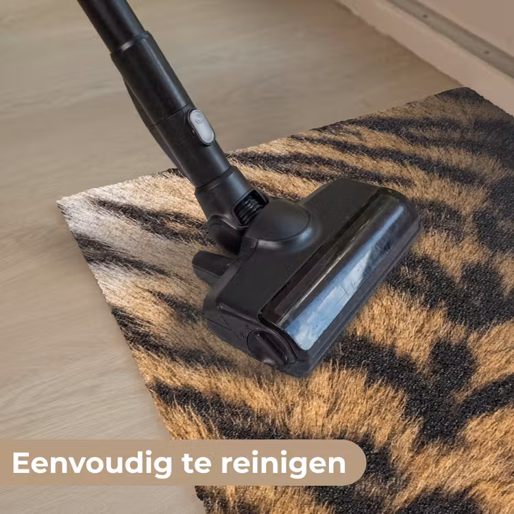 Realistisch - Tijgervacht - Zwart Deurmat klein -reinigen_NL