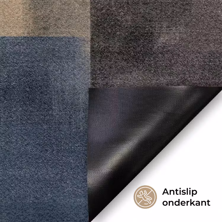 Rechthoeken - Abstract - Blauw Deurmat klein -antislip_NL