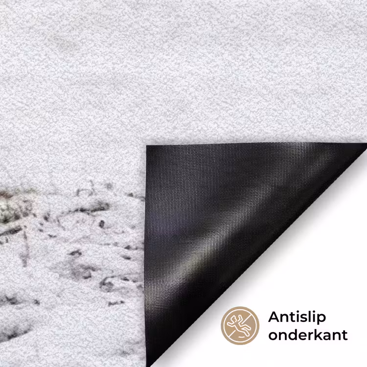 Rendier - Gewei - Sneeuw - Winter Deurmat klein -antislip_NL