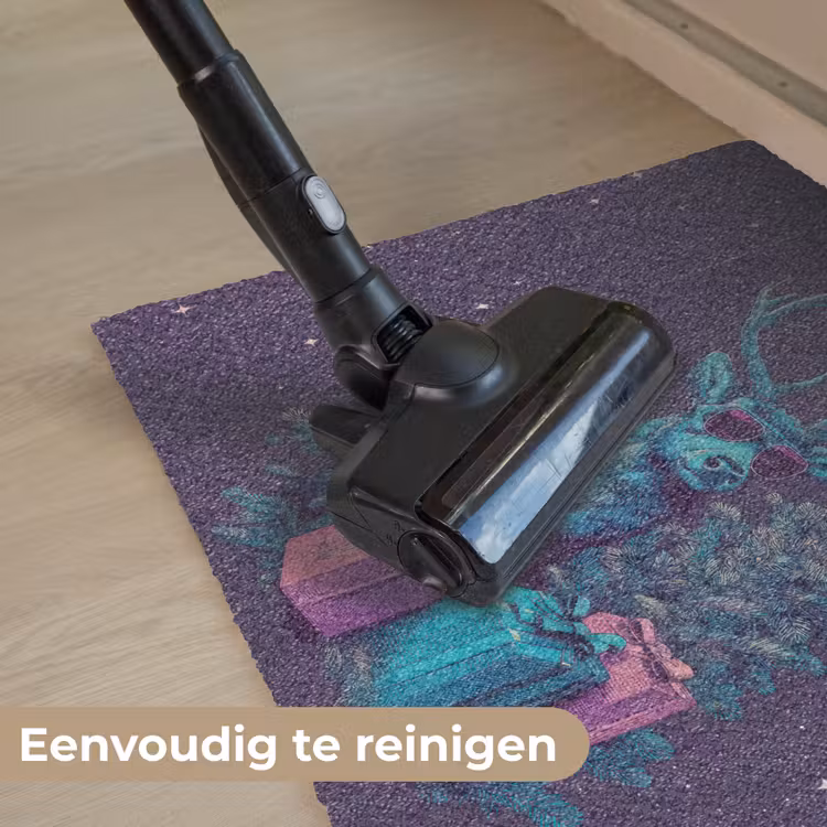 Rendier - Zonnebril - Neon - Kerstboom Deurmat klein -reinigen_NL