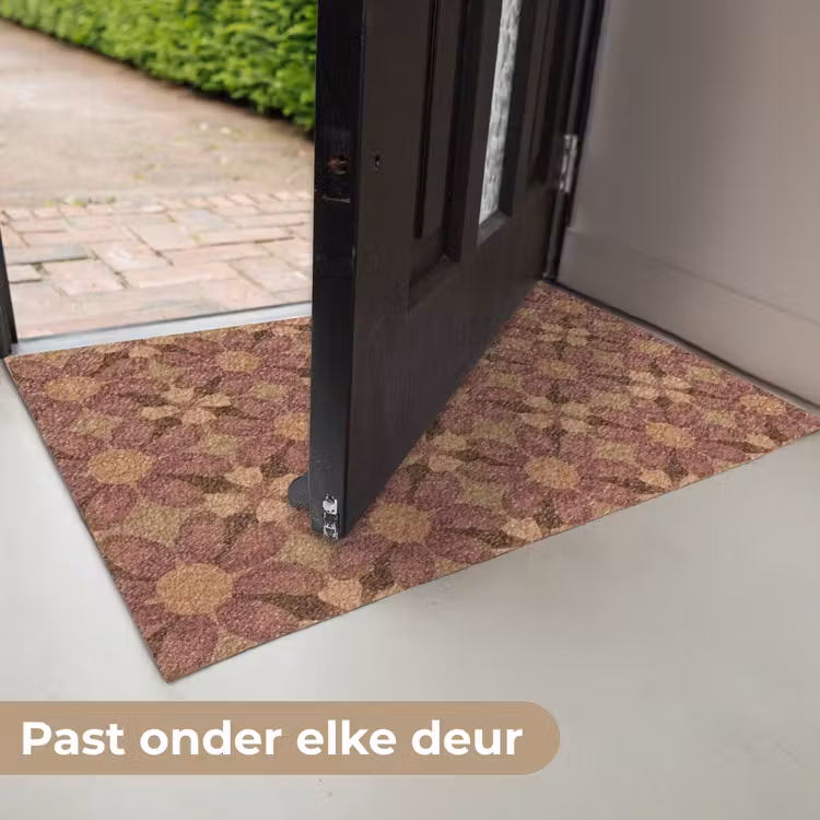 Retro - Bloemen - Bruin Deurmat klein 898 -USP_NL