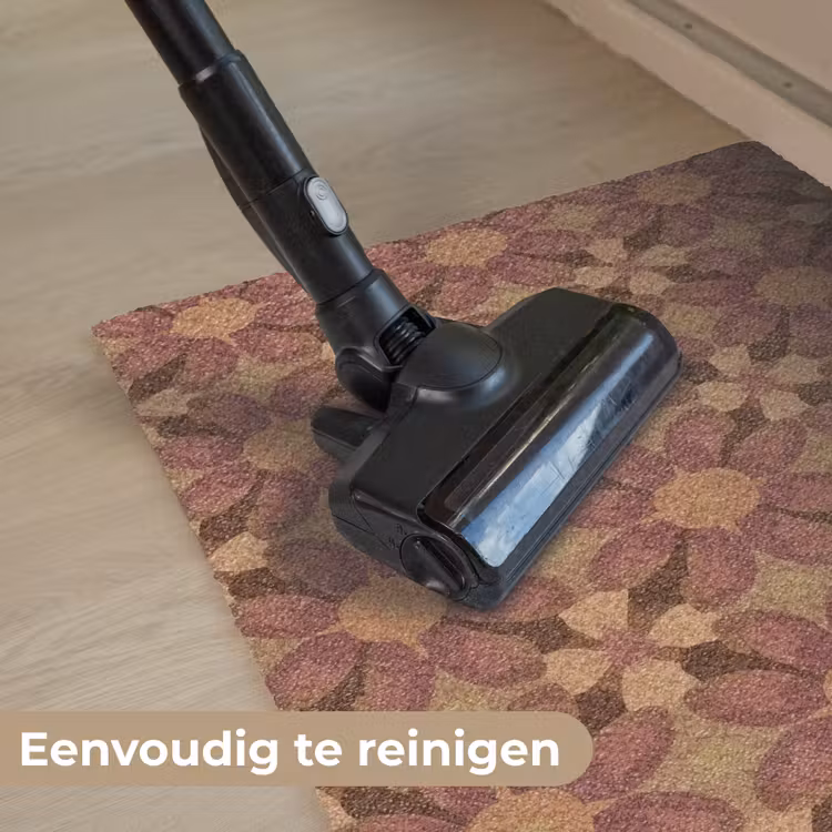 Retro - Bloemen - Bruin Deurmat klein 898 -reinigen_NL