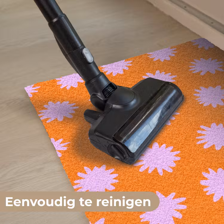 Retro - Bloemen - Oranje Deurmat klein 898 -reinigen_NL