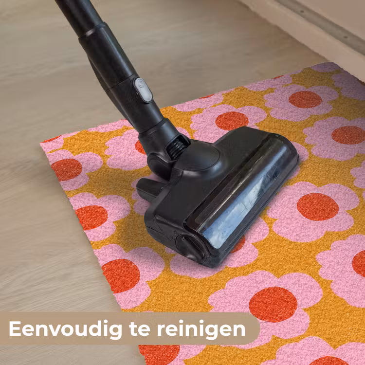 Retro - Bloemen - Roze Deurmat klein 898 -reinigen_NL