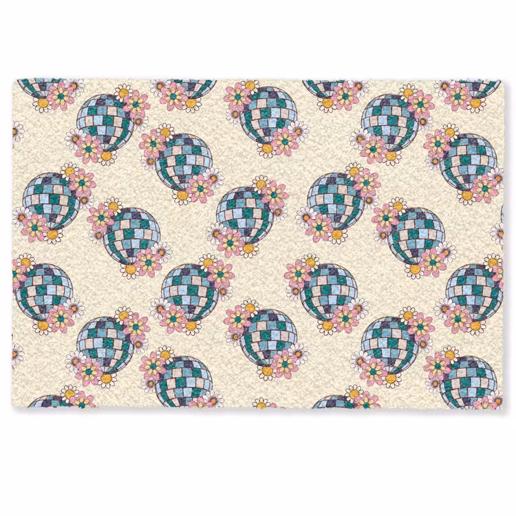 Retro - Disco - Bloemen - Discobal Deurmat klein 898 -zkaufland3d