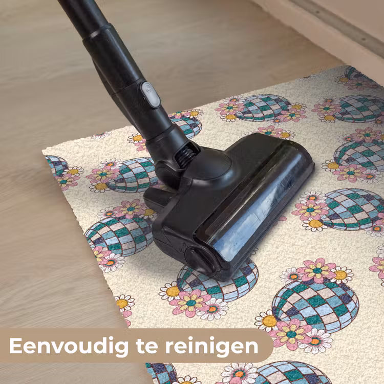 Retro - Disco - Bloemen - Discobal Deurmat klein 898 -reinigen_NL