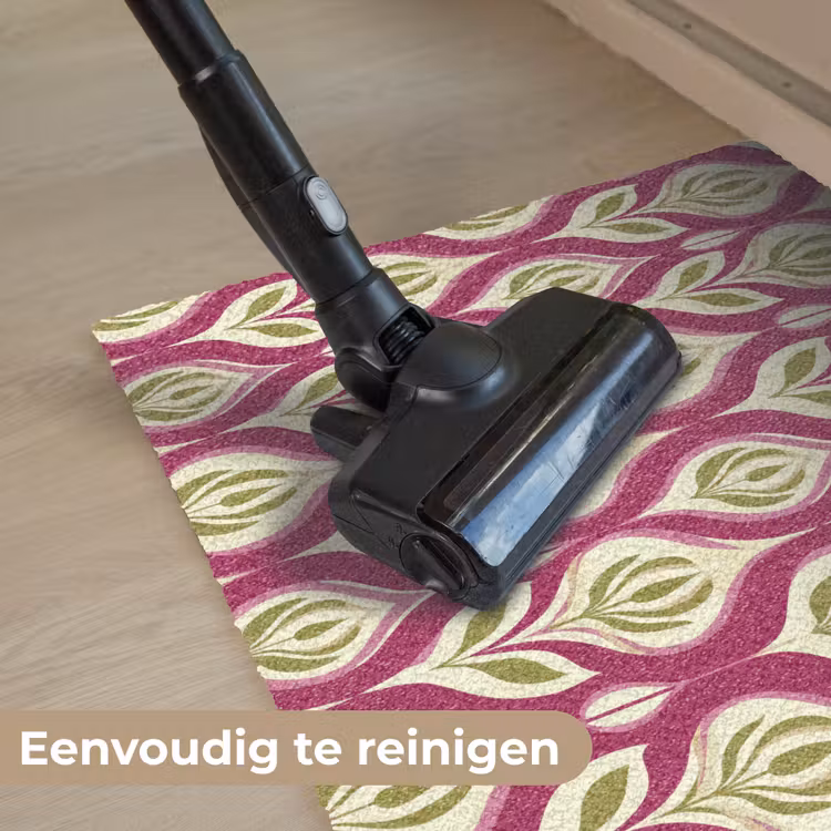 Retro - Floraal - Paars Deurmat klein 898 -reinigen_NL