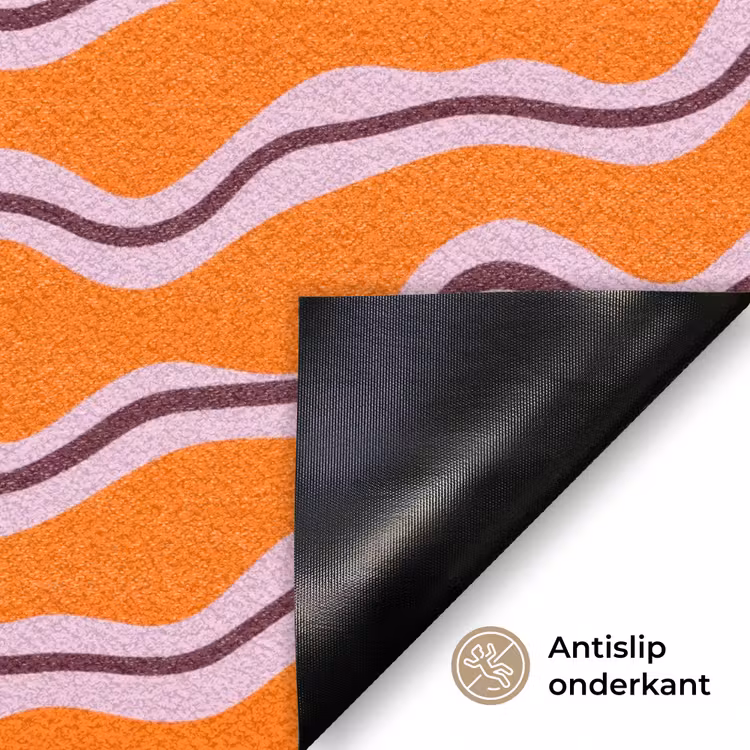 Retro - Golvend - Oranje Deurmat klein 898 -antislip_NL