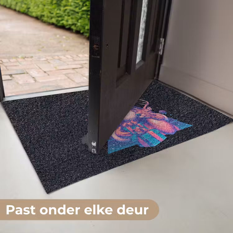 Retro - Kerstman - Rendieren - Kerstboom Deurmat klein -USP_NL