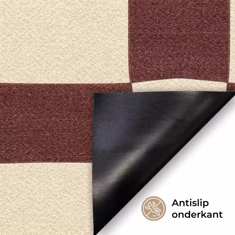 Retro - Patroon - Bruin Deurmat klein 898 -antislip_NL
