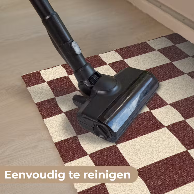 Retro - Patroon - Bruin Deurmat klein 898 -reinigen_NL