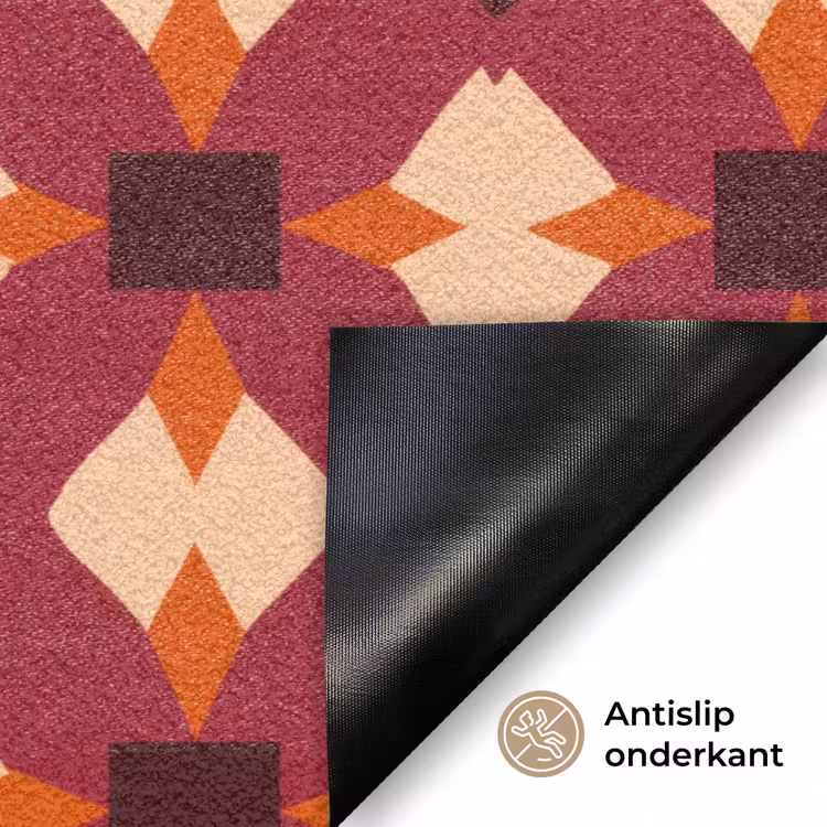 Retro - Patroon - Kleurrijk Deurmat klein 898 -antislip_NL