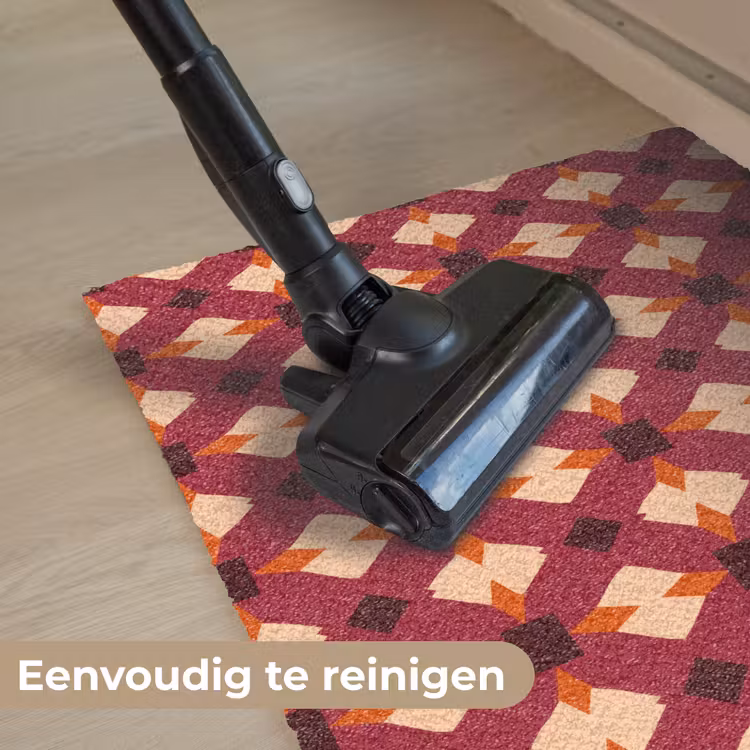 Retro - Patroon - Kleurrijk Deurmat klein 898 -reinigen_NL