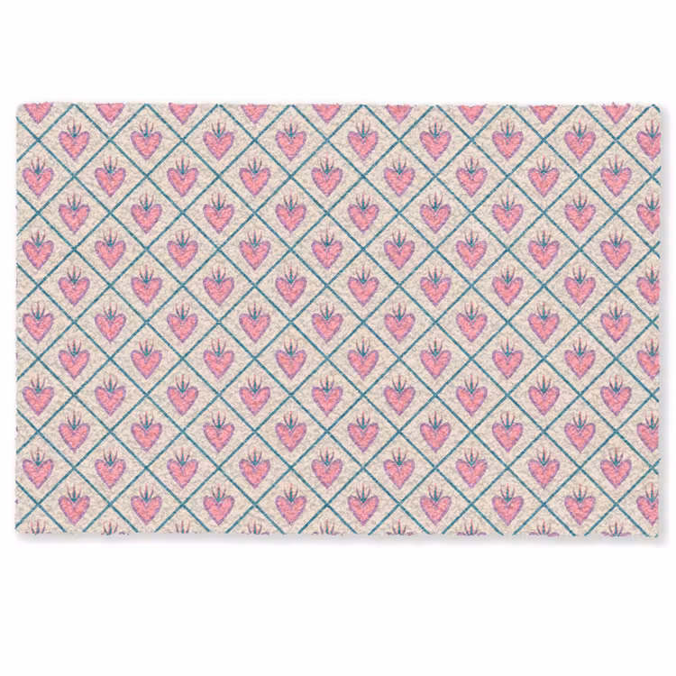 Retro - Ruit - Hartjes - Patroon Deurmat klein 898 -zkaufland3d