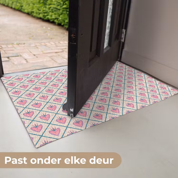 Retro - Ruit - Hartjes - Patroon Deurmat klein 898 -USP_NL