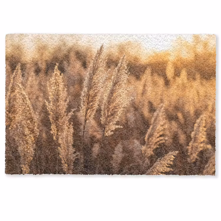 Rietpluimen - Gras - Zonsondergang - Goud - Serene Deurmat klein -zkaufland3d