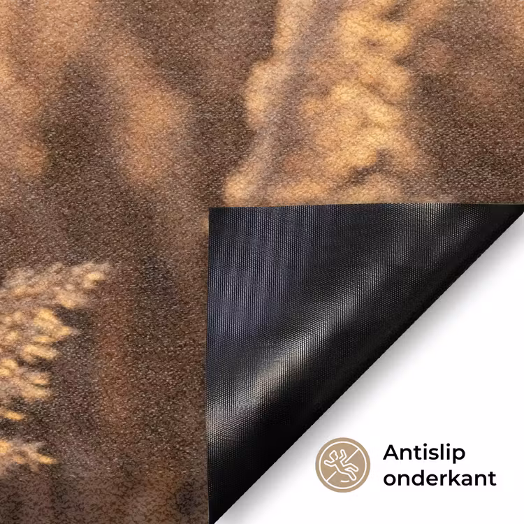 Rietpluimen - Gras - Zonsondergang - Goud - Serene Deurmat klein -antislip_NL