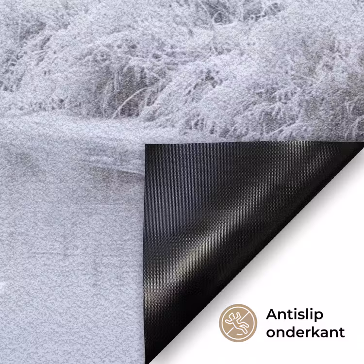 Rivier - Sneeuw - Bos - Winter - Schilderachtig Deurmat klein -antislip_NL