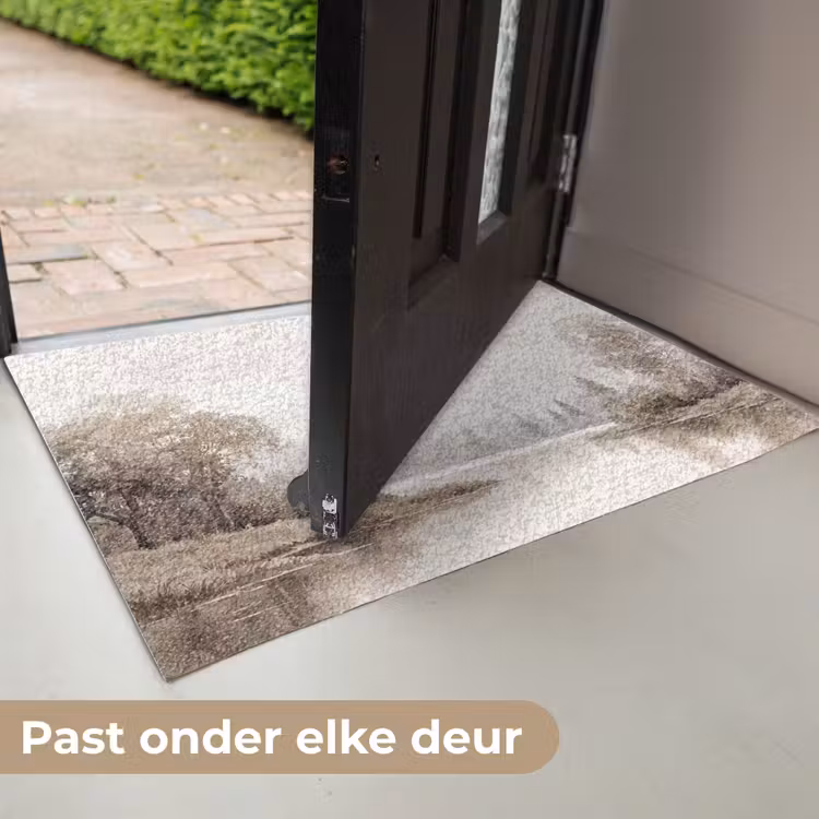Rivierlandschap - Minimalistisch - Aardetinten Deurmat klein -USP_NL