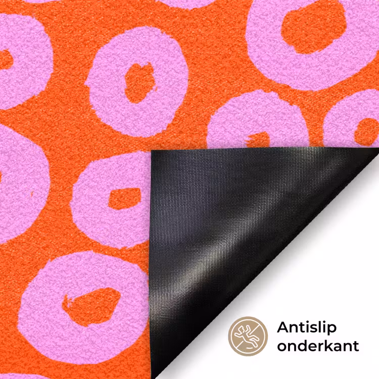 Rondjes - Roze - Rood Deurmat klein 898 -antislip_NL