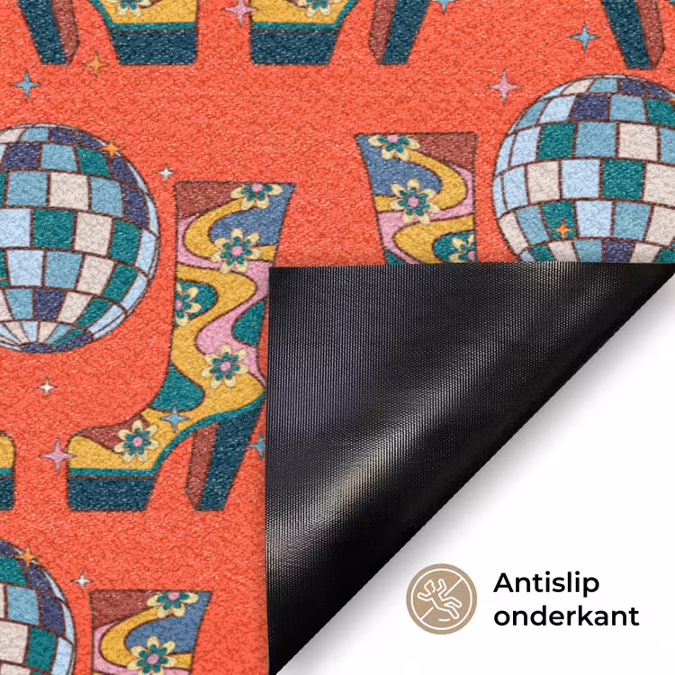 Rood - Disco - Patroon Deurmat klein 898 -antislip_NL