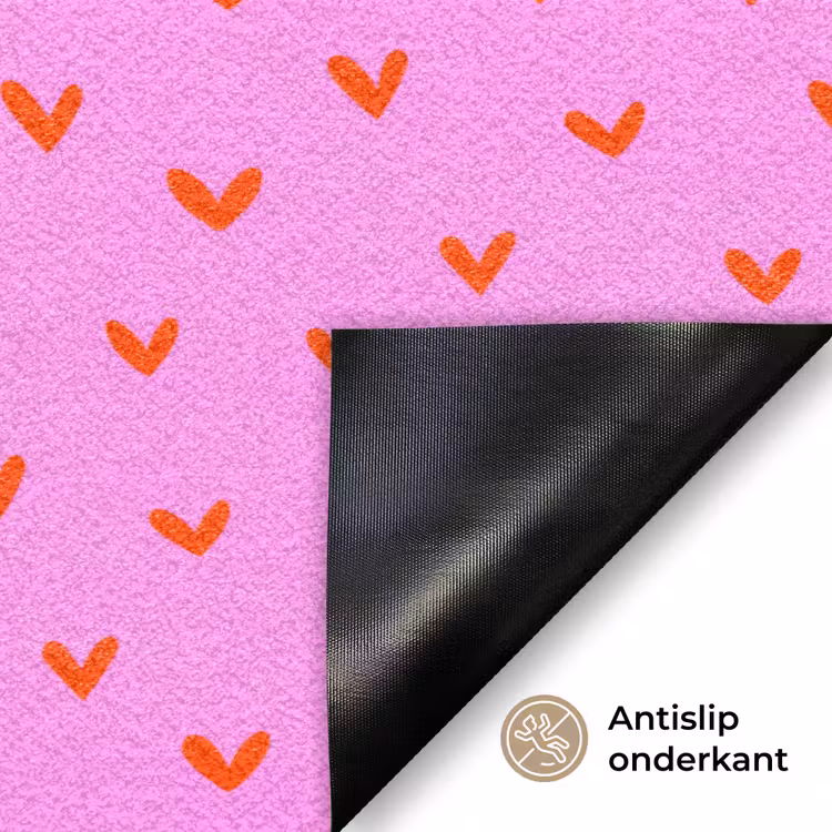 Rood - Hartjes - Roze - Patroon Deurmat klein 898 -antislip_NL