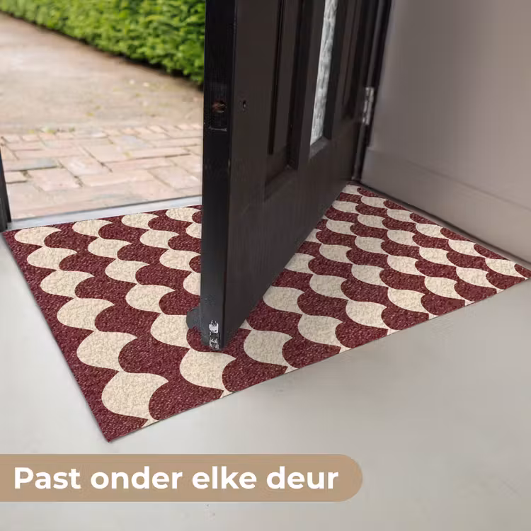 Rood - Tegelpatroon - Crème Deurmat klein 898 -USP_NL