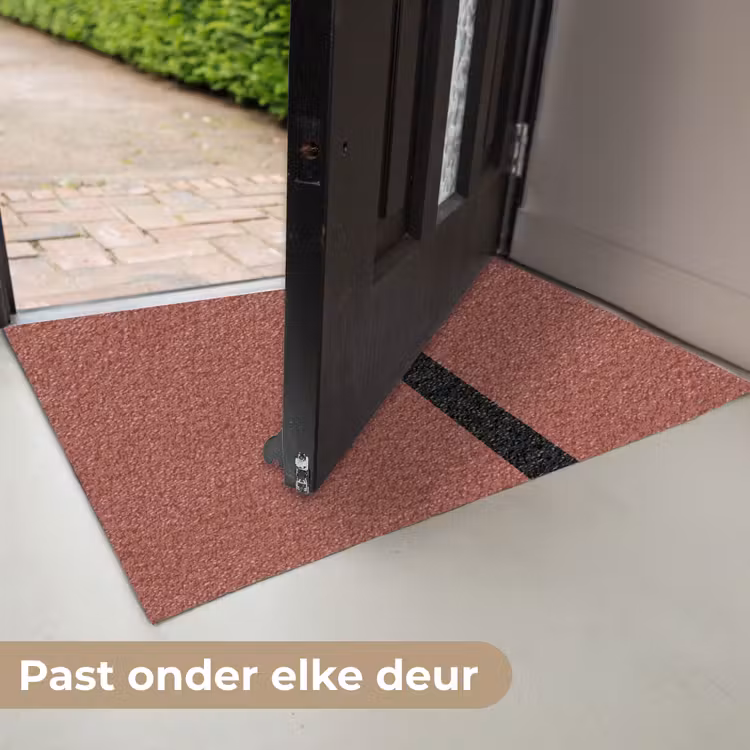 Rood - Zwart - Streep - Minimalistisch Deurmat klein -USP_NL