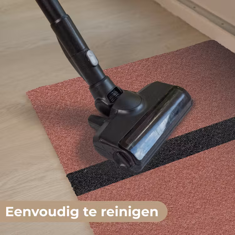 Rood - Zwart - Streep - Minimalistisch Deurmat klein -reinigen_NL