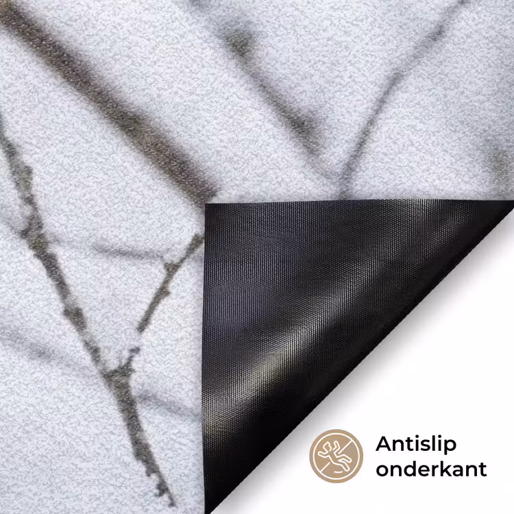 Roodborstje - Tak - Sneeuw - Winter - Levendig Deurmat klein -antislip_NL
