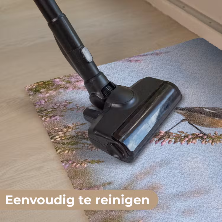 Roodborsttapuit - Heide - Paars - Natuur - Sfeervol Deurmat klein -reinigen_NL