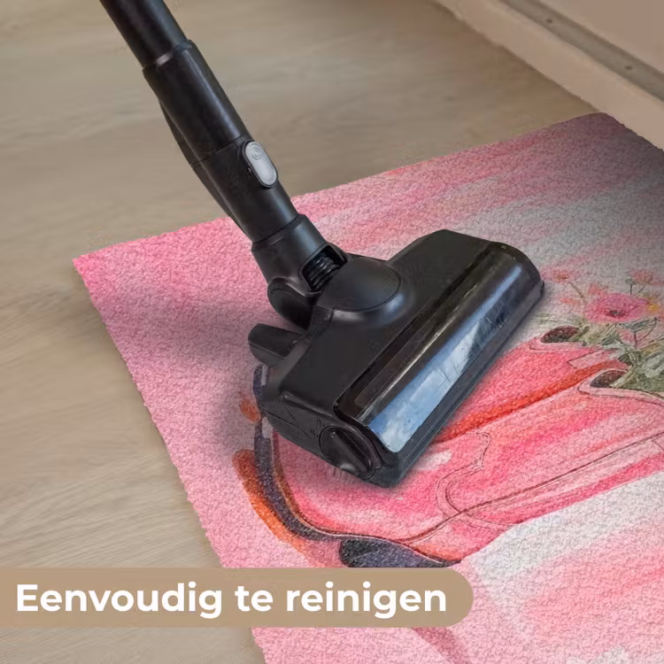 Roze - Bloemen - Cowboy Deurmat klein -reinigen_NL
