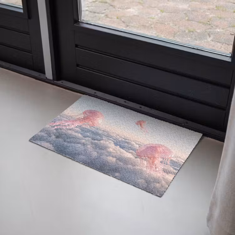 Deurmat - Roze dier - Wolken - Roze dier - Wolken Deurmat klein