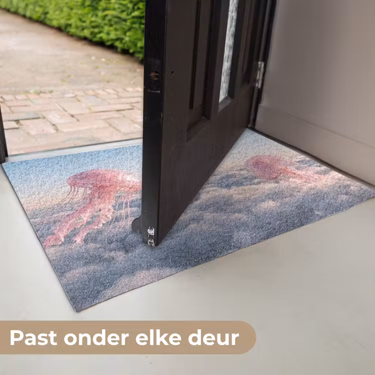 Deurmat - Roze dier - Wolken - Roze dier - Wolken Deurmat klein