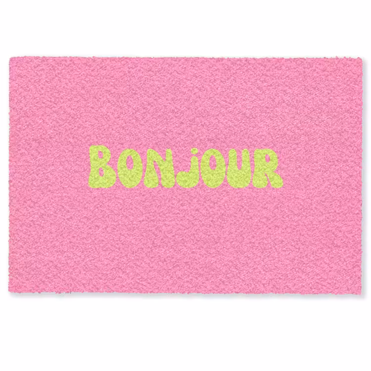Roze - Groene bonjour - Organisch Deurmat klein -zkaufland3d