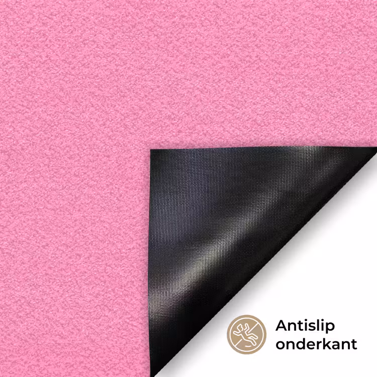 Roze - Groene bonjour - Organisch Deurmat klein -antislip_NL