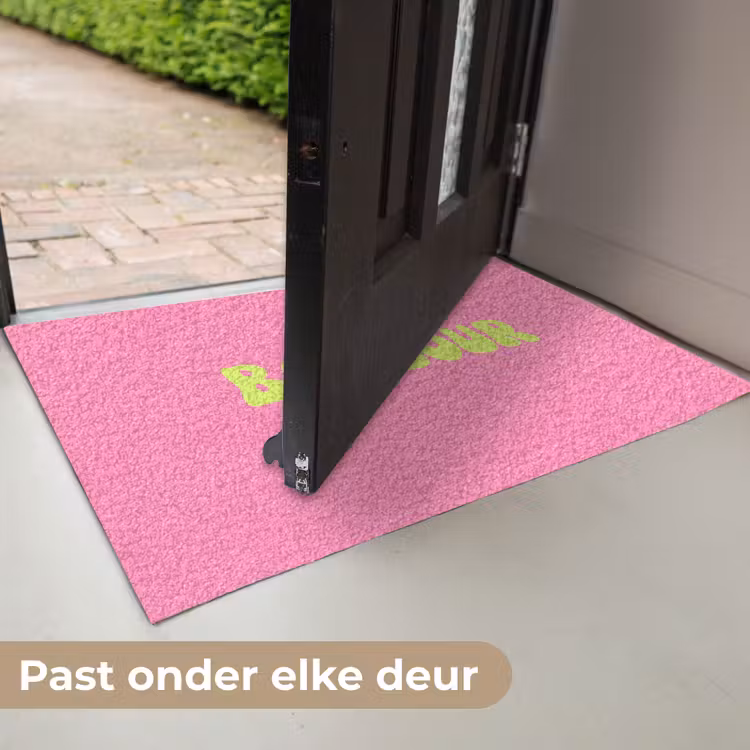 Roze - Groene bonjour - Organisch Deurmat klein -USP_NL