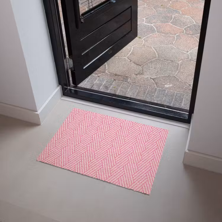 Roze - Patroon - Lijnen Deurmat klein 898 -sfeer5