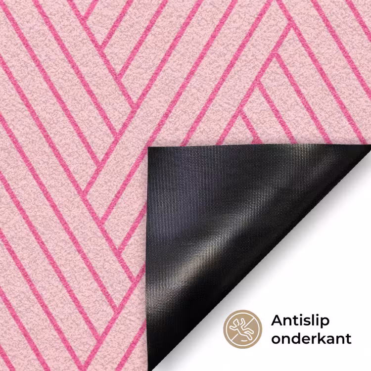 Roze - Patroon - Lijnen Deurmat klein 898 -antislip_NL