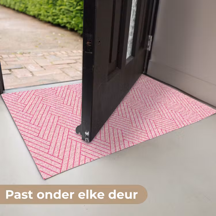 Roze - Patroon - Lijnen Deurmat klein 898 -USP_NL