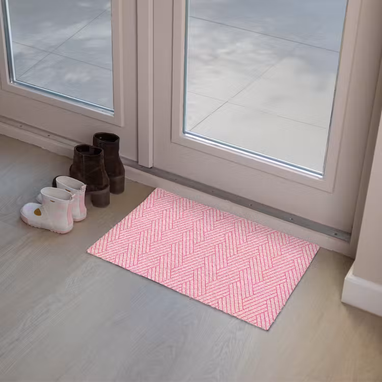 Roze - Patroon - Lijnen Deurmat klein 898 -sfeer3