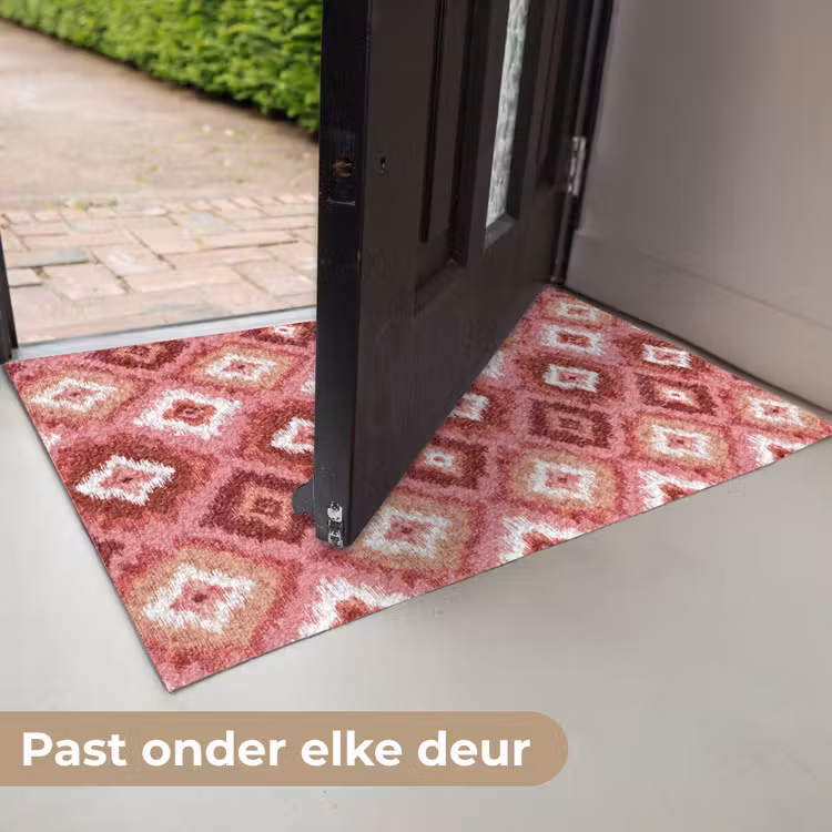 Roze - Penseelstreken - Abstract - Patroon Deurmat klein 898 -USP_NL